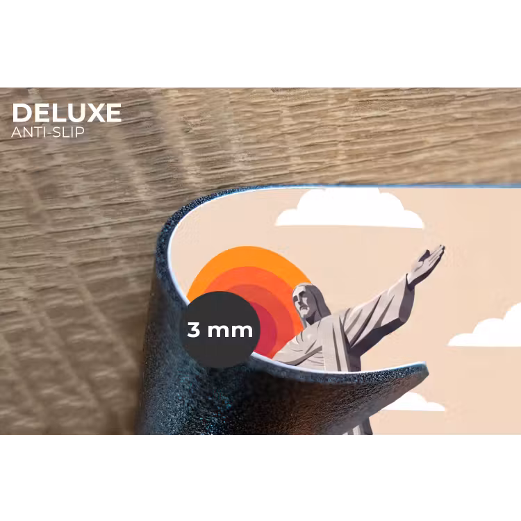 Monument - Stad - Zonsondergang - Minimalistisch - Oranje Placemat vinyl groot -closeup