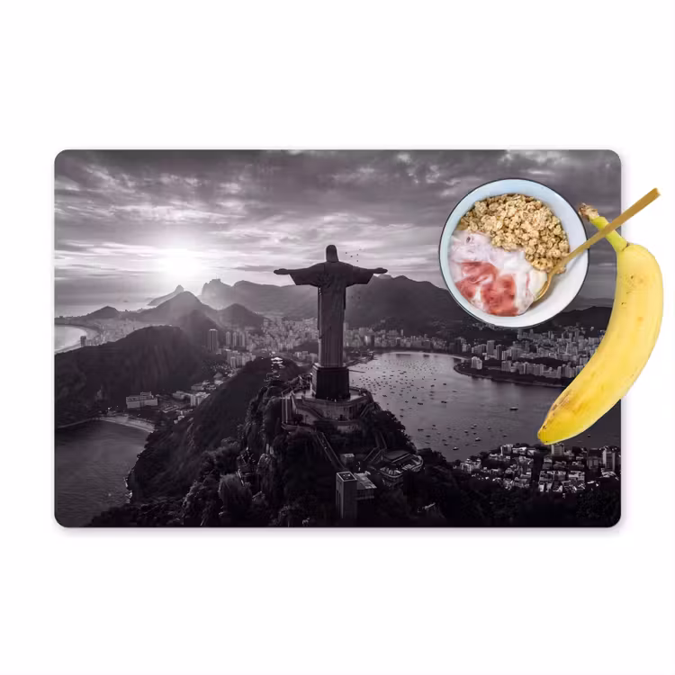 Monument - Stadsgezicht - Landschap - Zwart-wit Placemat vinyl groot -zzzproduct_Kitchenyeah-website