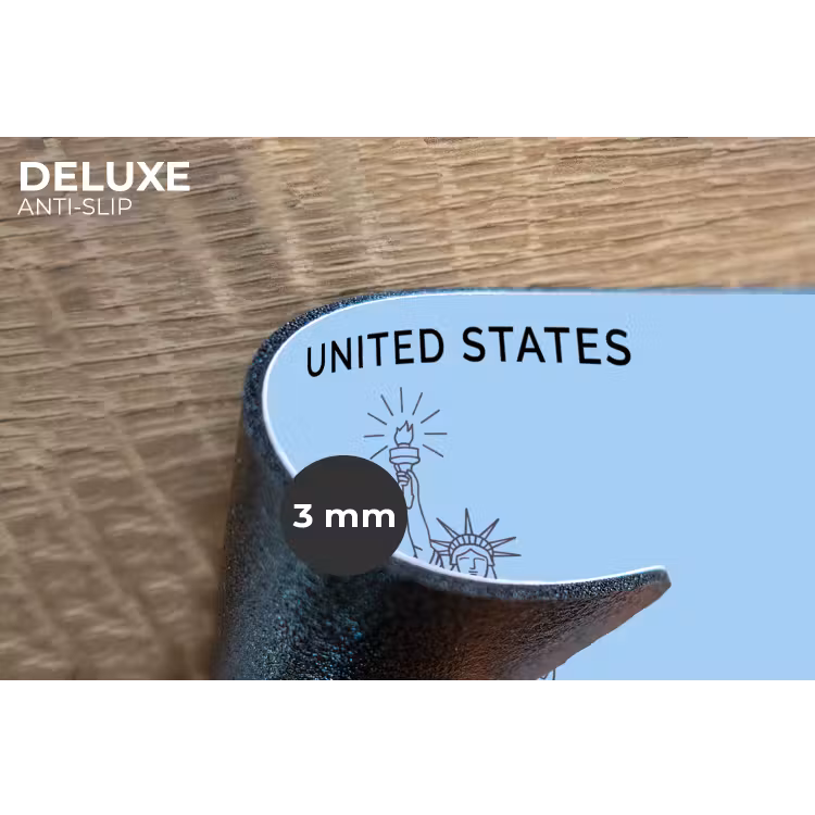 Monument - Vrijheidsbeeld - New York - Minimalistisch - Blauw Placemat vinyl groot -closeup