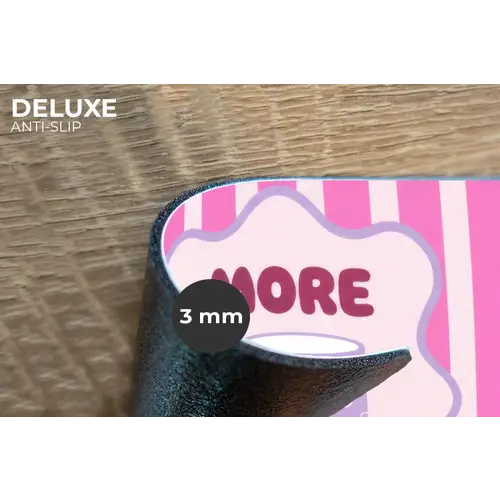 More coffee - Roze - Paars - Strepen - Mok Placemat vinyl groot -closeup