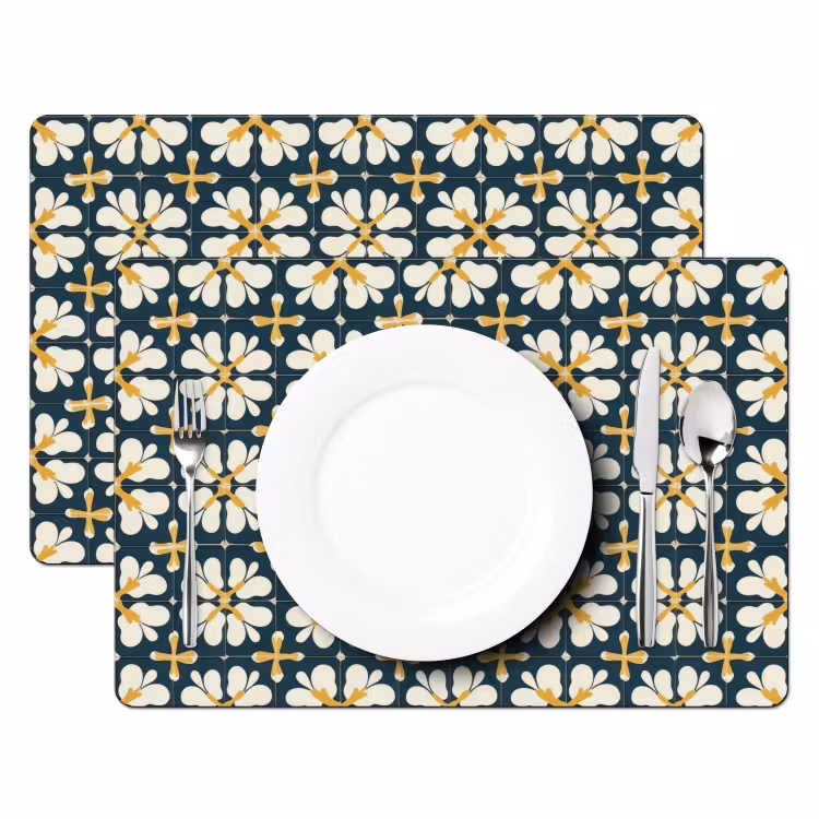 Motief - Tegel - Okergeel Placemat vinyl groot 368 -zzsfeer2_Kitchenyeah-website