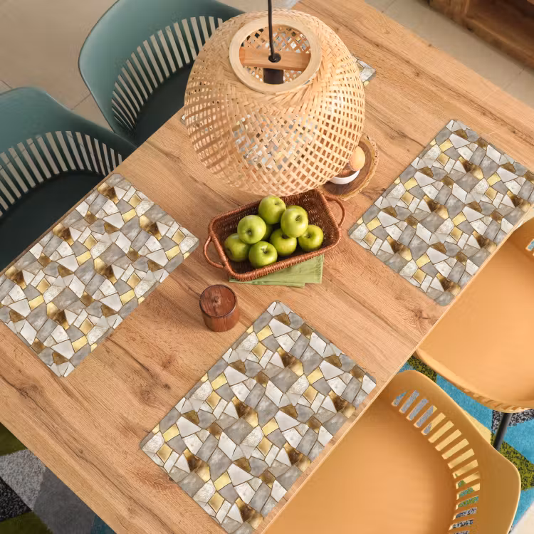 Mozaïek - Marmer - Goud Placemat vinyl groot 368 -zzsfeer5_Kitchenyeah-website