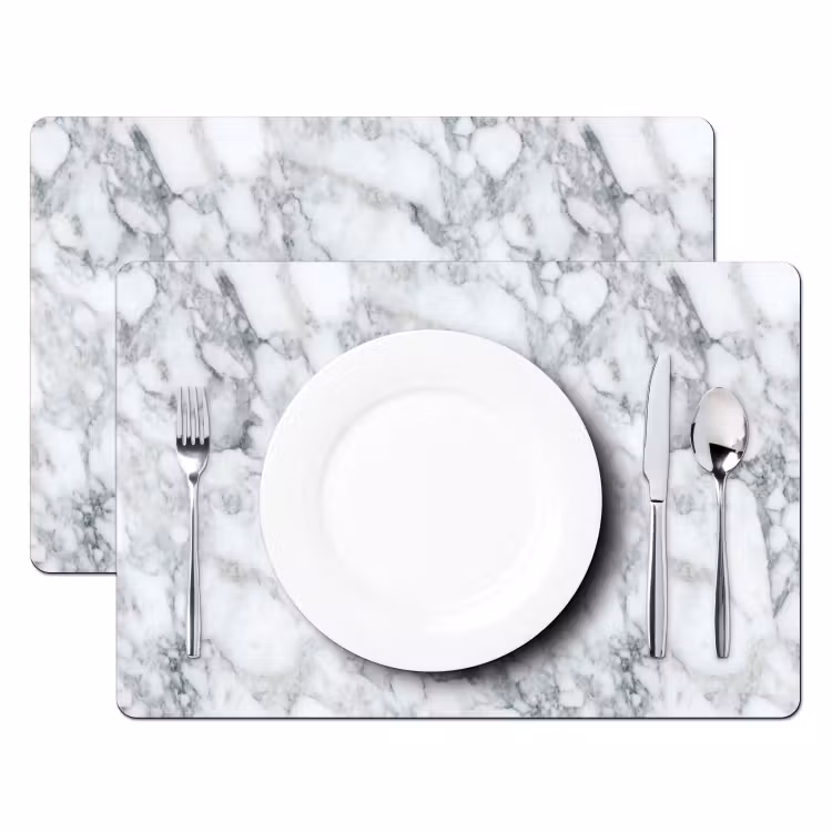 Mozaïek - Marmer - Wit - Onregelmatig Placemat vinyl groot 368 -zzsfeer2_Kitchenyeah-website