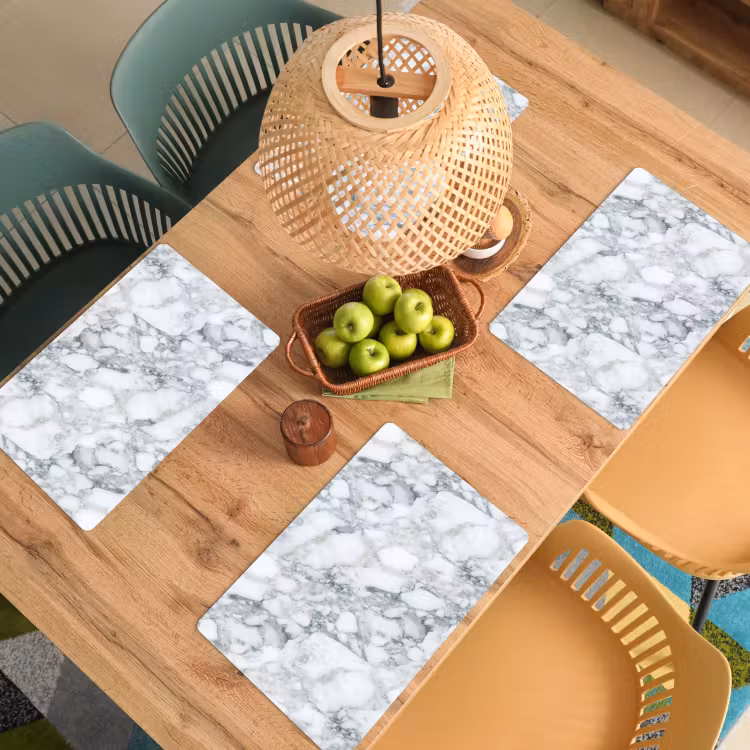 Mozaïek - Marmer - Wit - Onregelmatig Placemat vinyl groot 368 -zzsfeer5_Kitchenyeah-website