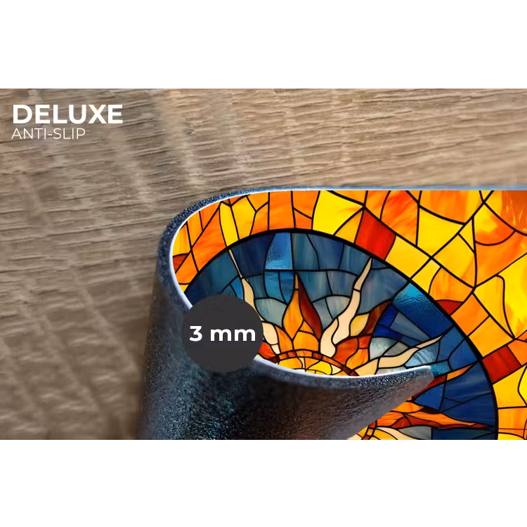 Mozaïek - Zon - Geel - Cirkel Placemat vinyl groot -closeup