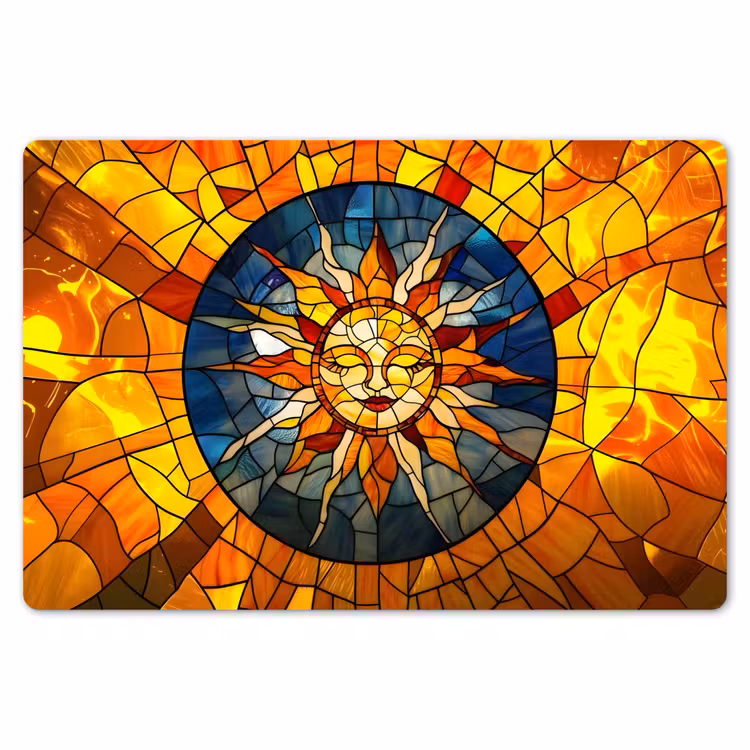 Mozaïek - Zon - Geel - Cirkel Placemat vinyl groot -zzsfeer1_Kitchenyeah-website