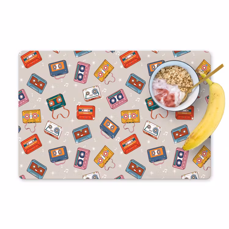Muziek - Cassette - Patroon Placemat vinyl groot 368 -zzzproduct_Kitchenyeah-website