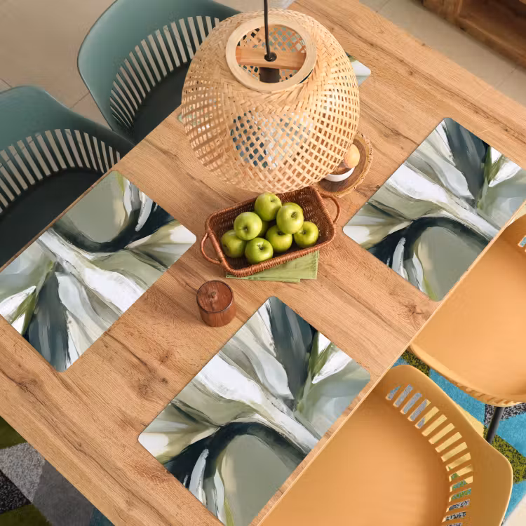 Natuur - Abstract - Groen - Penseelstreken Placemat vinyl groot -zzsfeer5_Kitchenyeah-website