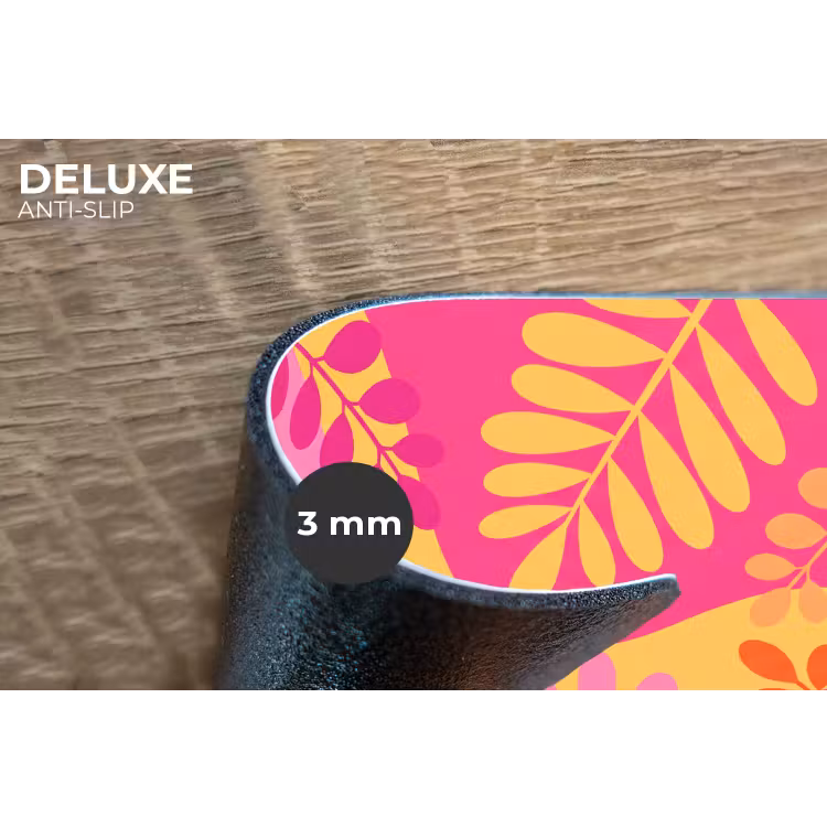 Natuur - Bladeren - Abstract - Roze - Geel Placemat vinyl groot -closeup