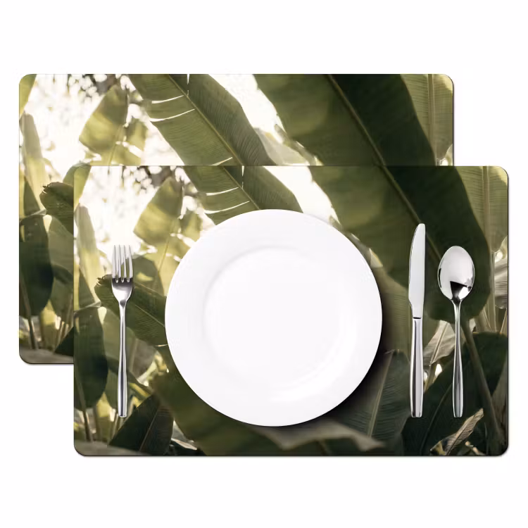 Natuur - Bladeren - Groen - Tropisch - Detail Placemat vinyl groot -zzsfeer2_Kitchenyeah-website
