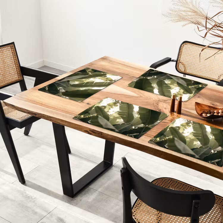 Natuur - Bladeren - Groen - Tropisch - Detail Placemat vinyl groot -zzsfeer4_Kitchenyeah-website