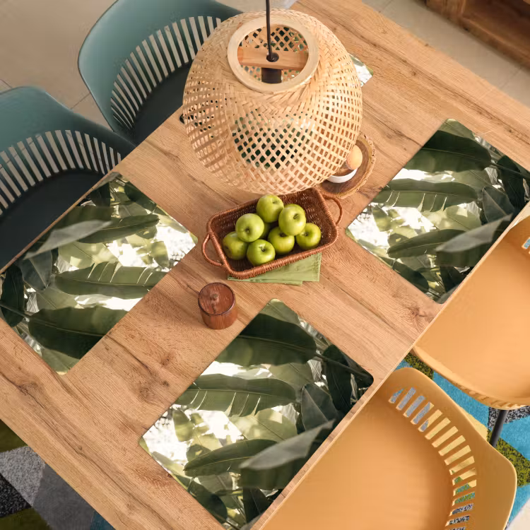 Natuur - Bladeren - Groen - Tropisch - Detail Placemat vinyl groot -zzsfeer5_Kitchenyeah-website