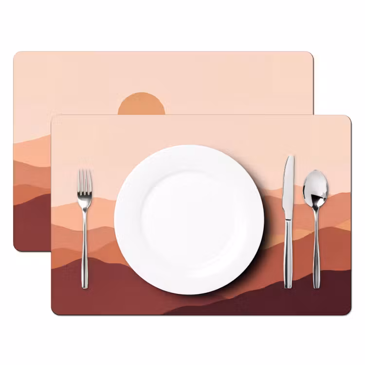Natuur - Heuvels - Abstract - Modern - Oranje Placemat vinyl groot -zzsfeer2_Kitchenyeah-website