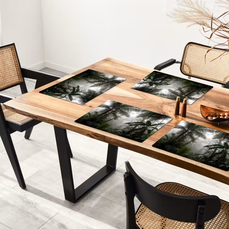 Natuur - Jungle - Mist - Groen - Bladeren Placemat vinyl groot -zzsfeer4_Kitchenyeah-website