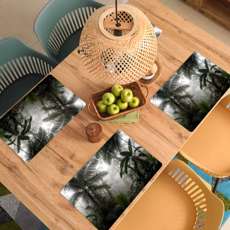 Natuur - Jungle - Mist - Groen - Bladeren Placemat vinyl groot -zzsfeer5_Kitchenyeah-website