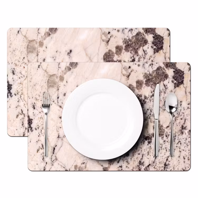 Natuursteen - Patroon - Abstract - Beige - Grijs Placemat vinyl groot -zzsfeer2_Kitchenyeah-website
