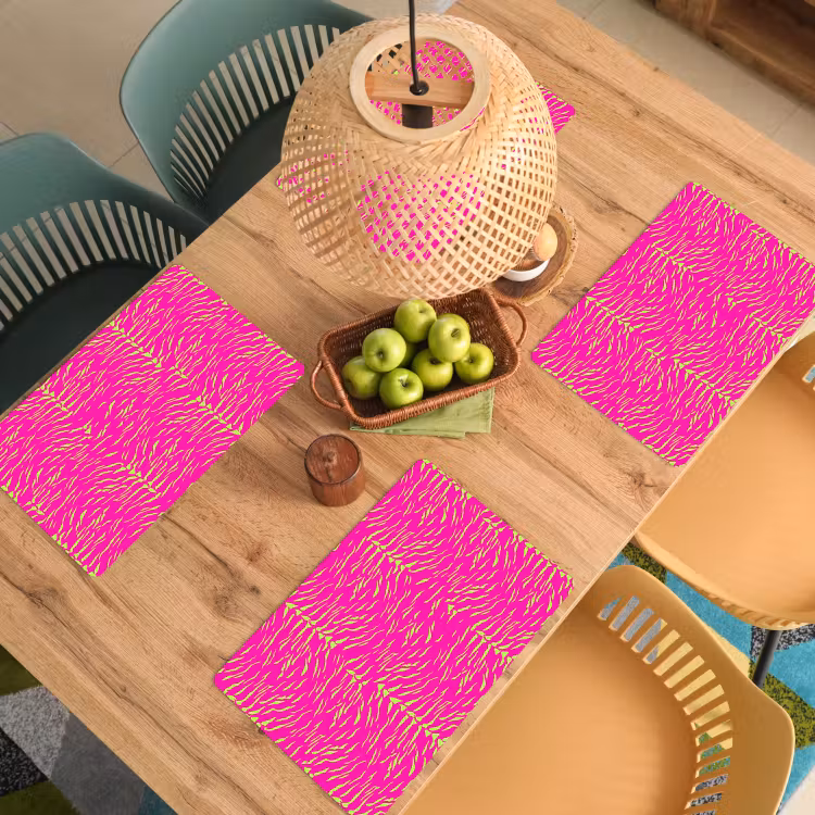 Neon - Groen - Roze - Tijger Placemat vinyl groot 368 -zzsfeer5_Kitchenyeah-website