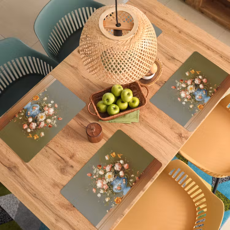 Neutral - Bloemen - Boeket - Vaas Placemat vinyl groot -zzsfeer5_Kitchenyeah-website
