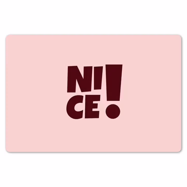 Nice - Uitroepteken - Roze Placemat vinyl groot -zzsfeer1_Kitchenyeah-website