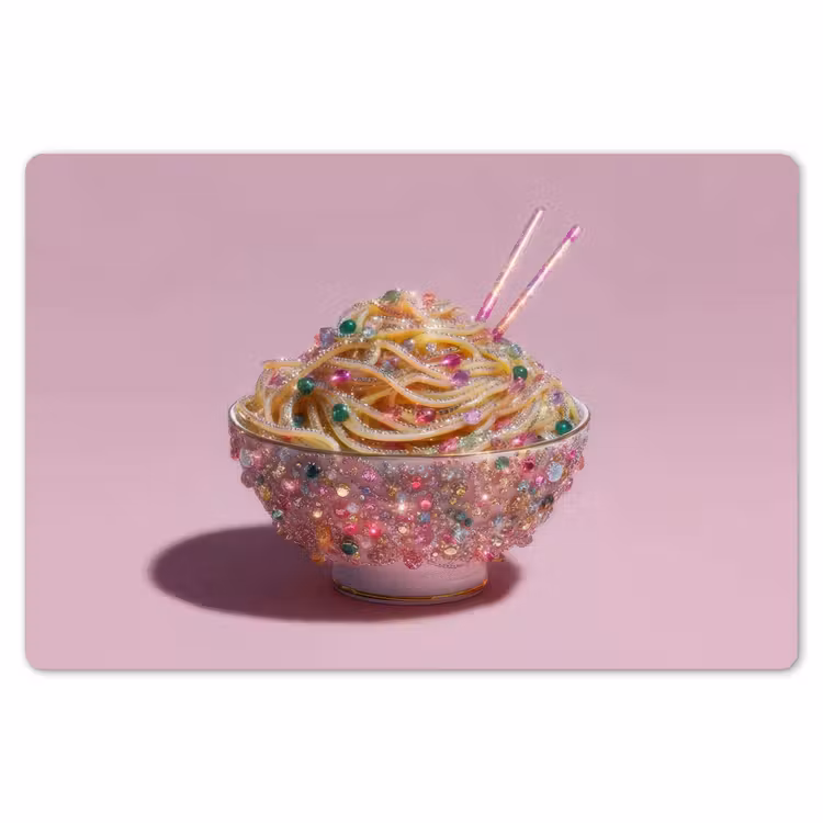 Noodles - Edelstenen - Stokjes - Roze Placemat vinyl groot -zzsfeer1_Kitchenyeah-website