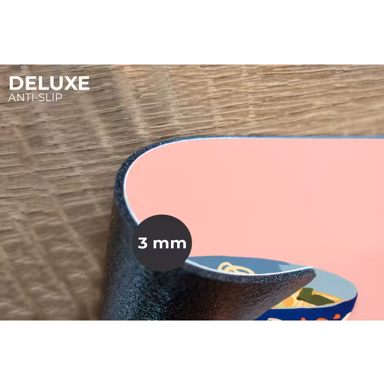 Noodles - Kom - Blauw - Illustratie Placemat vinyl groot -closeup
