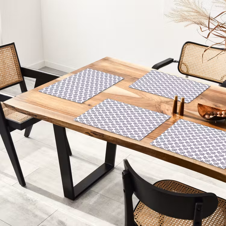 Oceaan - Koraal - Blauw - Wit Placemat vinyl groot 368 -zzsfeer4_Kitchenyeah-website