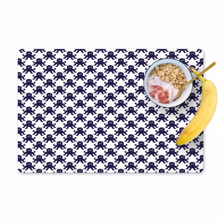 Oceaan - Octo - Blauw - Wit Placemat vinyl groot 368 -zzzproduct_Kitchenyeah-website