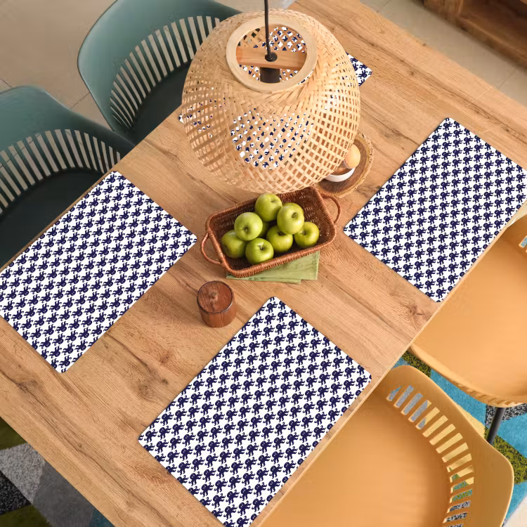 Oceaan - Octo - Blauw - Wit Placemat vinyl groot 368 -zzsfeer5_Kitchenyeah-website