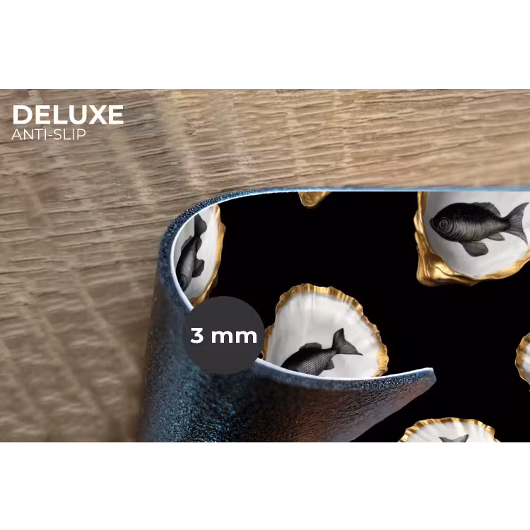 Oesters - Zwart - Vissen - Goud Placemat vinyl groot -closeup