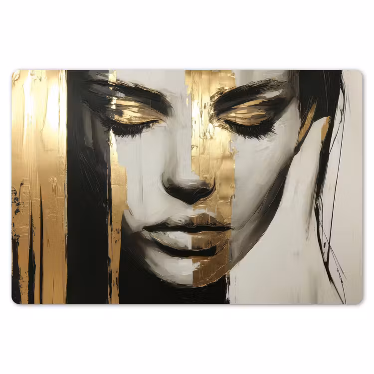 Ogen - Gezicht - Goud - Strepen Placemat vinyl groot -zzsfeer1_Kitchenyeah-website