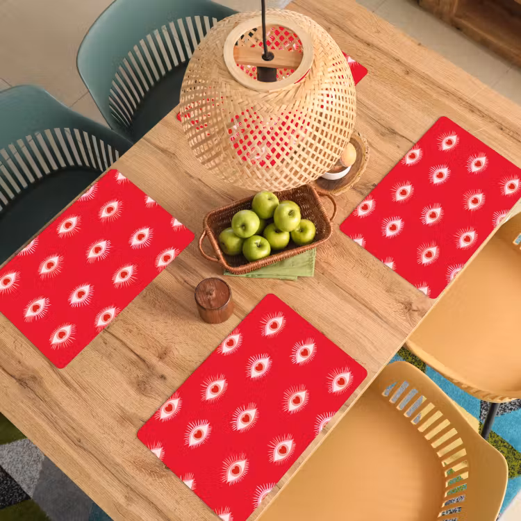 Ogen - Hart - Abstract - Rood - Roze Placemat vinyl groot 368 -zzsfeer5_Kitchenyeah-website