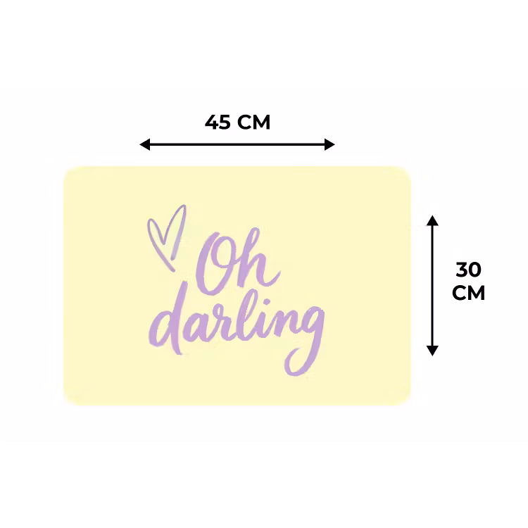 Oh darling - Geel - Hart Placemat vinyl groot -specs