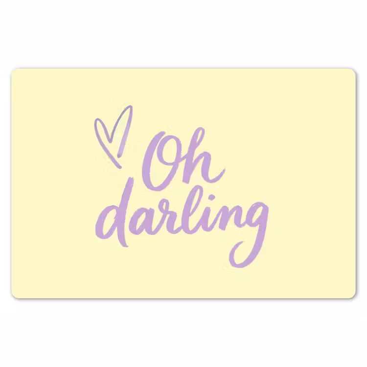 Oh darling - Geel - Hart Placemat vinyl groot -zzsfeer1_Kitchenyeah-website