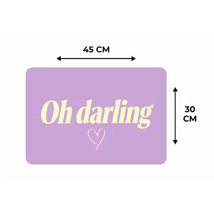 Oh darling - Hart - Paars Placemat vinyl groot -specs