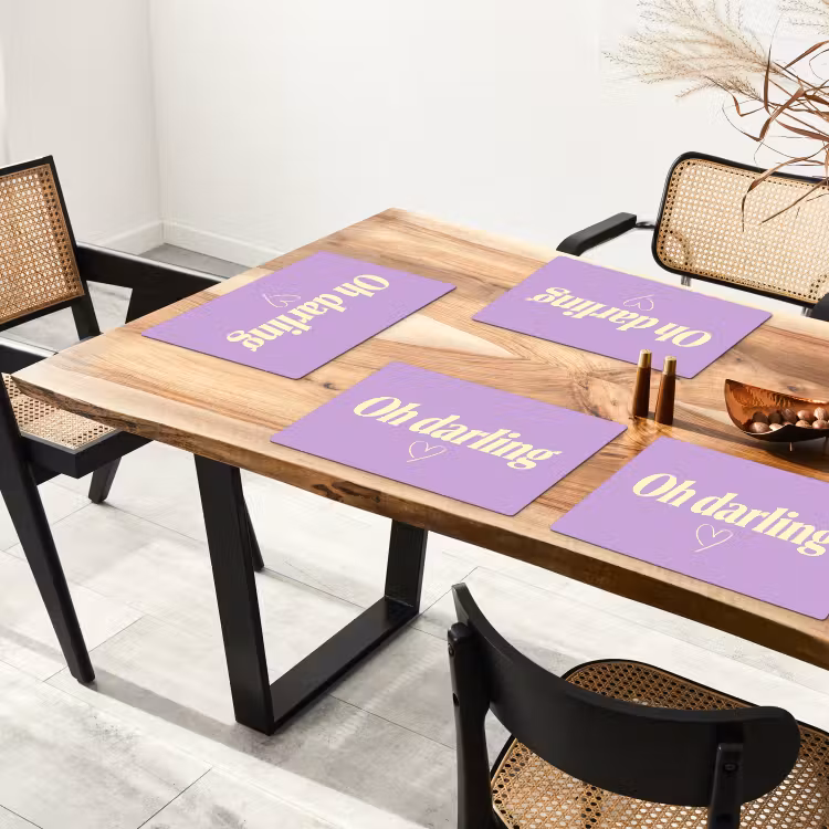 Oh darling - Hart - Paars Placemat vinyl groot -zzsfeer4_Kitchenyeah-website