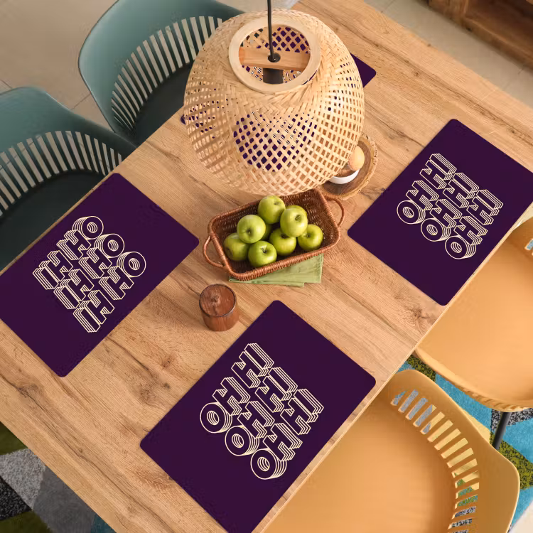 Oh hi - Paars - 3D Placemat vinyl groot -zzsfeer5_Kitchenyeah-website
