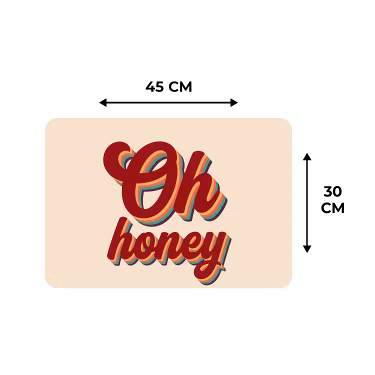 Oh honey - Rood - Schaduw Placemat vinyl groot -specs