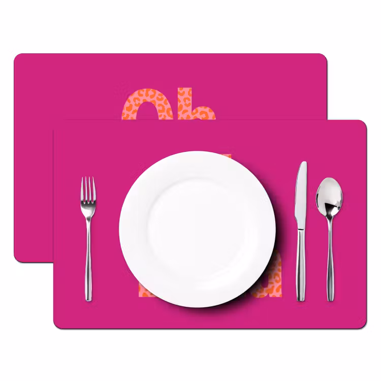Oh la la - Luipaardprint - Roze Placemat vinyl groot -zzsfeer2_Kitchenyeah-website