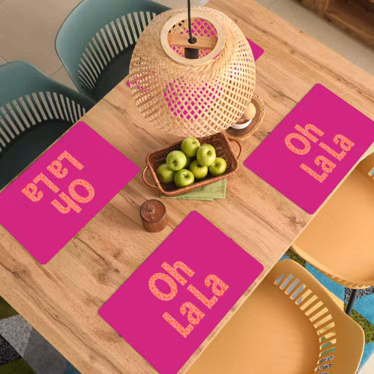 Oh la la - Luipaardprint - Roze Placemat vinyl groot -zzsfeer5_Kitchenyeah-website