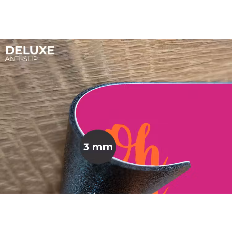 Oh la la - Roze - Oranje - Minimalistisch Placemat vinyl groot -closeup