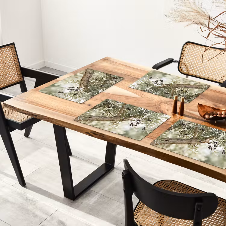 Placemat - 6 stuks - Olijfboom - tak - groen - Olijfboom - tak - groen Placemat vinyl groot