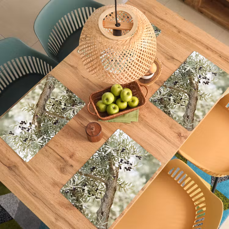 Placemat - 6 stuks - Olijfboom - tak - groen - Olijfboom - tak - groen Placemat vinyl groot
