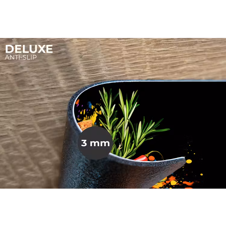 Olijfolie - Graffiti - Peper - Olijven - Modern Placemat vinyl groot -closeup