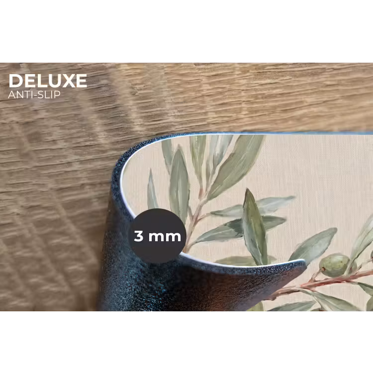 Olijftak - Bladeren - Natuur - Groen - Beige Placemat vinyl groot -closeup