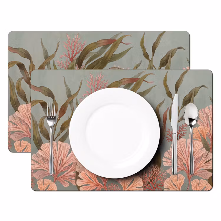 Onderwater - Planten - Vis - Vintage - Groen Placemat vinyl groot -zzsfeer2_Kitchenyeah-website