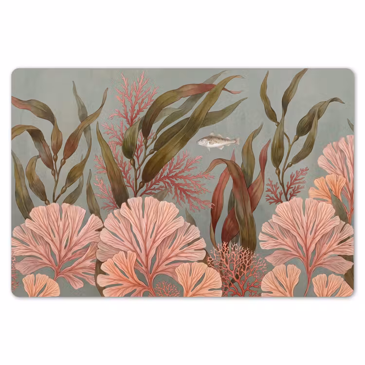 Onderwater - Planten - Vis - Vintage - Groen Placemat vinyl groot -zzsfeer1_Kitchenyeah-website
