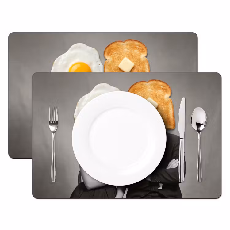 Ontbijt - Koppel - Ei - Brood Placemat vinyl groot -zzsfeer2_Kitchenyeah-website