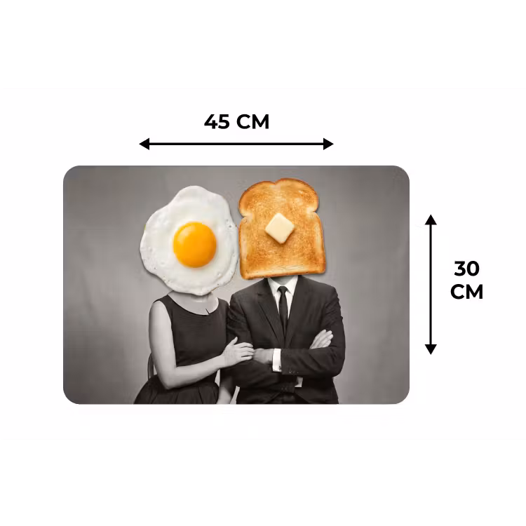 Ontbijt - Koppel - Ei - Brood Placemat vinyl groot -specs
