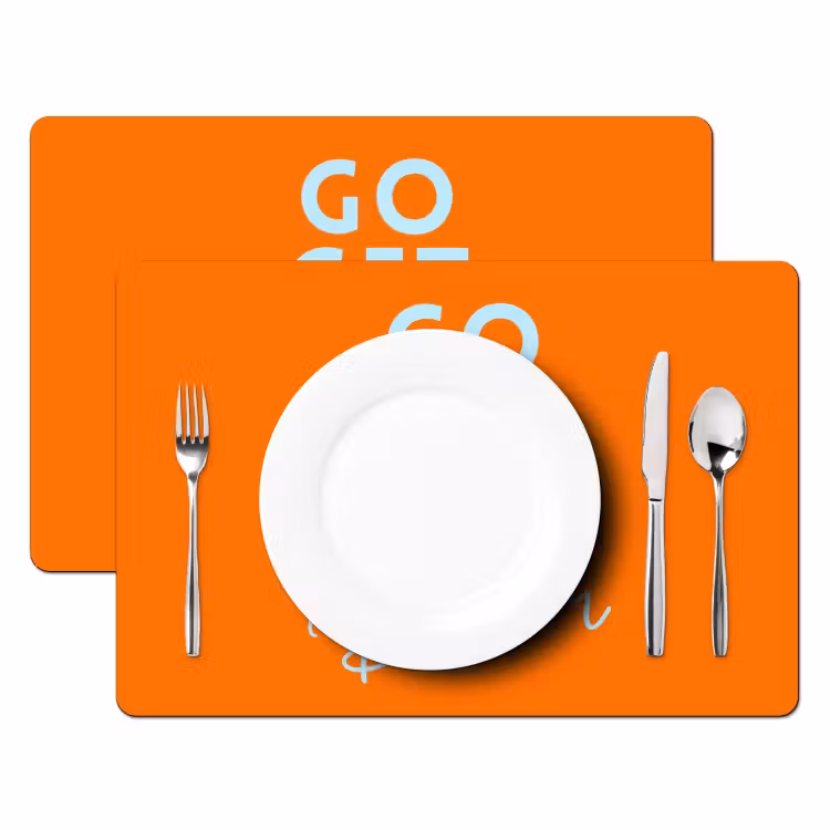 Oranje - Blauw - Go get that dream Placemat vinyl groot -zzsfeer2_Kitchenyeah-website