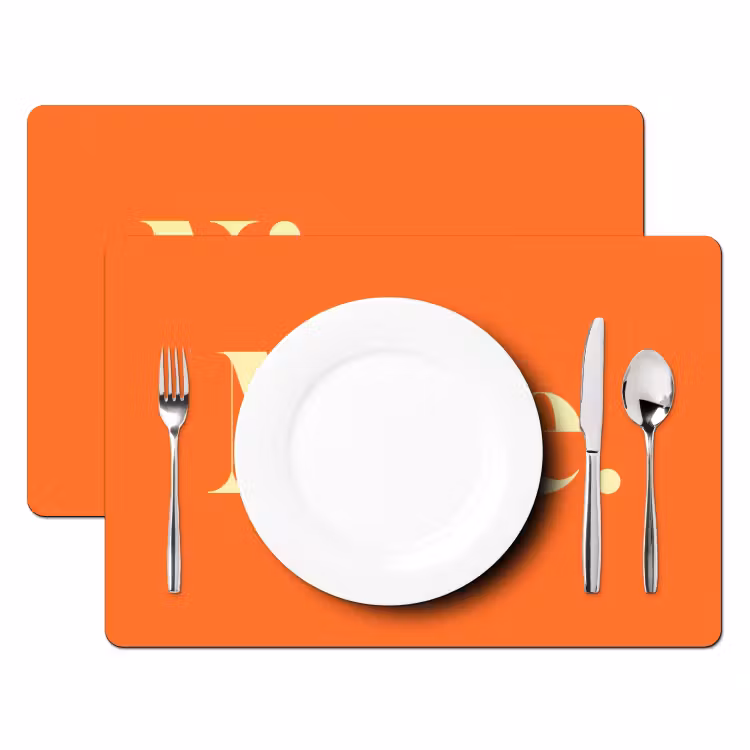 Oranje - Gebroken wit - Nice Placemat vinyl groot -zzsfeer2_Kitchenyeah-website